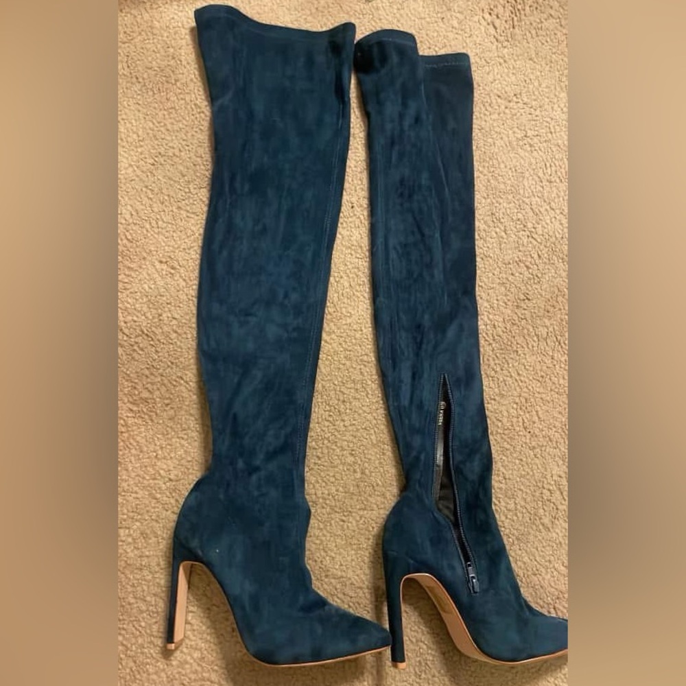 Elegant Blue Over-the-Knee Women's Boots